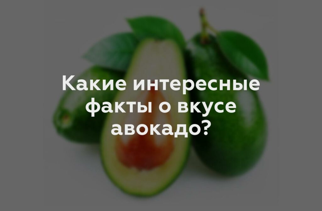 Какие интересные факты о вкусе авокадо?