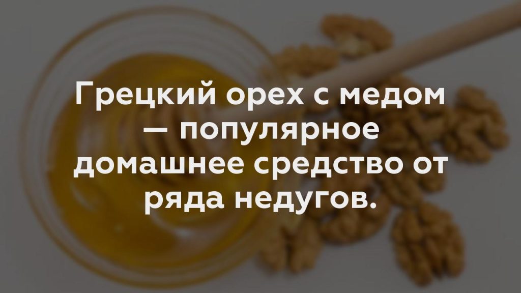Грецкий орех с медом — популярное домашнее средство от ряда недугов.