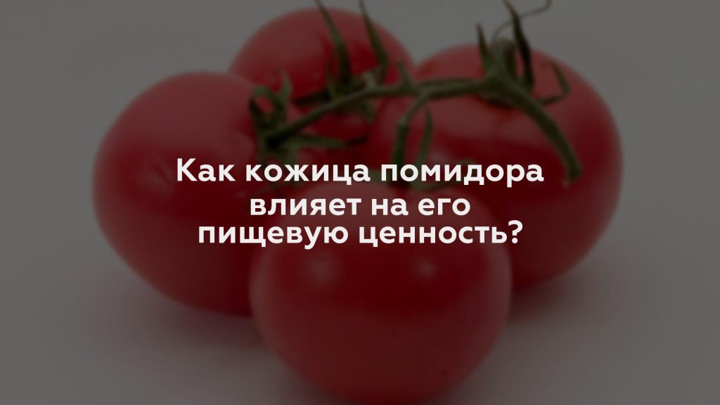 Как кожица помидора влияет на его пищевую ценность?