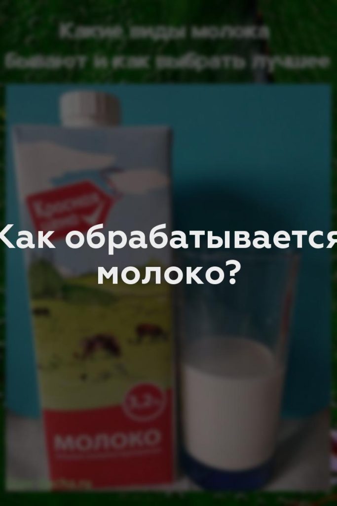 Как обрабатывается молоко?
