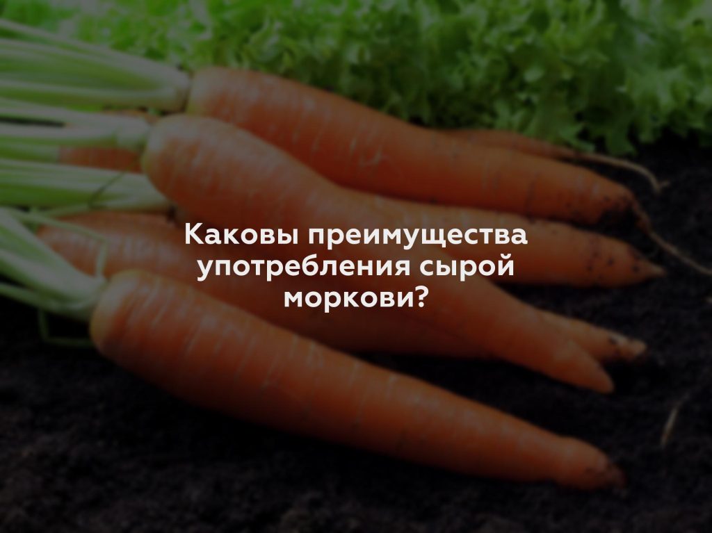 Каковы преимущества употребления сырой моркови?
