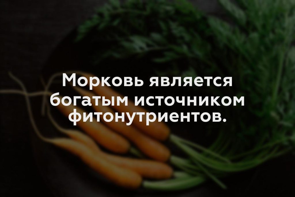 Морковь является богатым источником фитонутриентов.