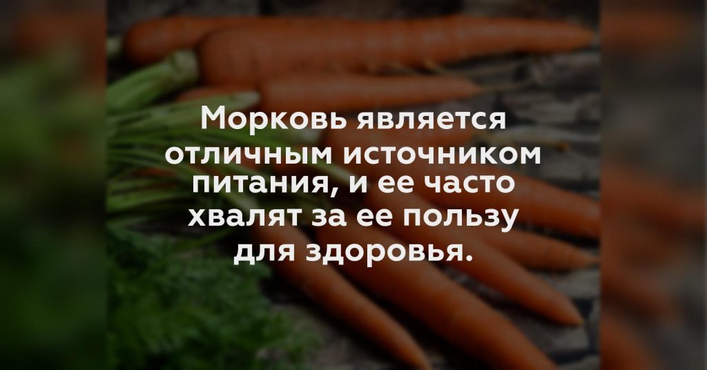 Морковь является отличным источником питания, и ее часто хвалят за ее пользу для здоровья.