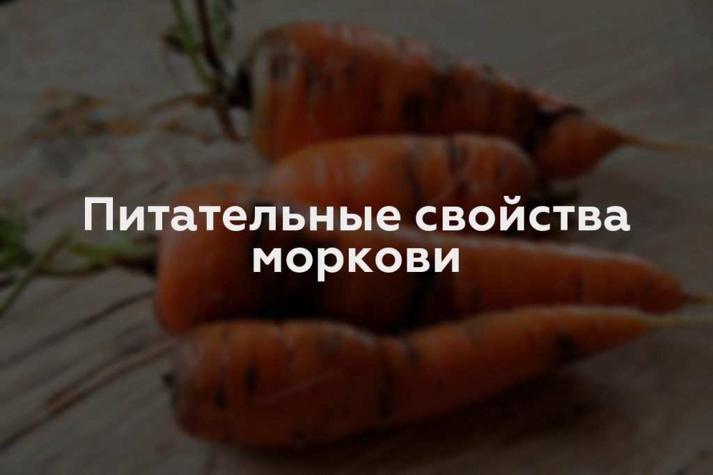Питательные свойства моркови