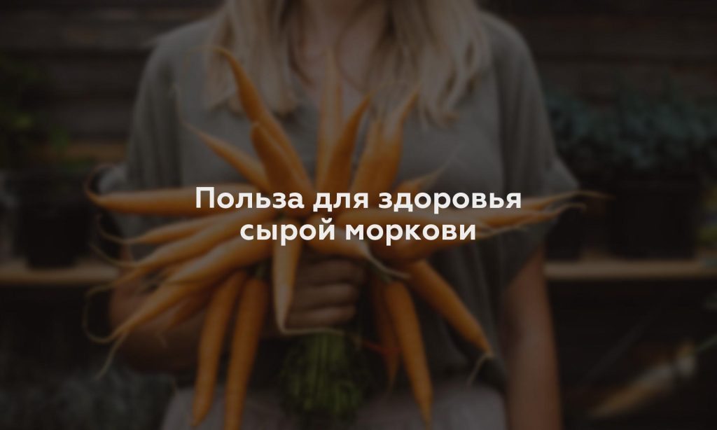 Польза для здоровья сырой моркови