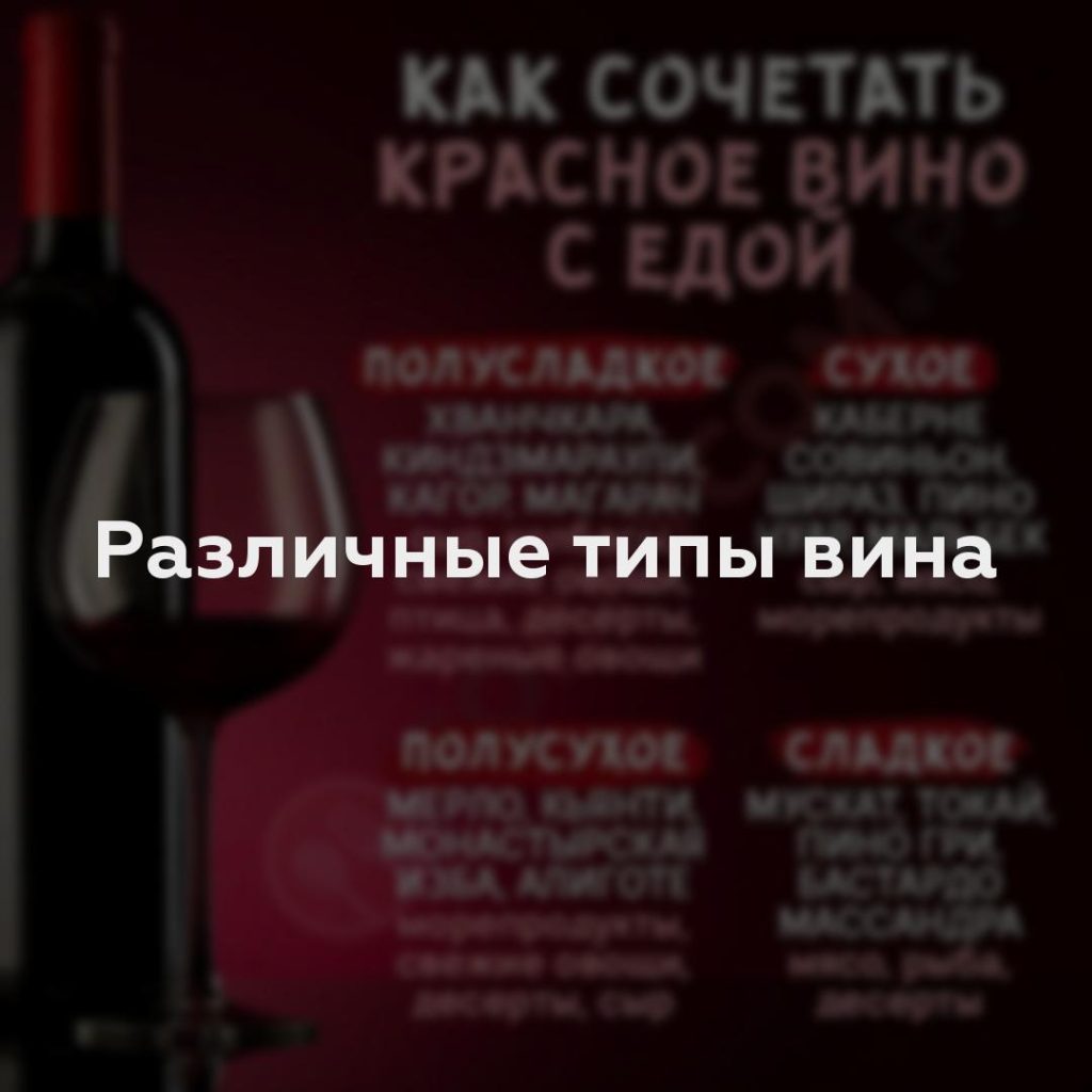 Различные типы вина