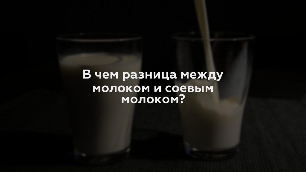 В чем разница между молоком и соевым молоком?